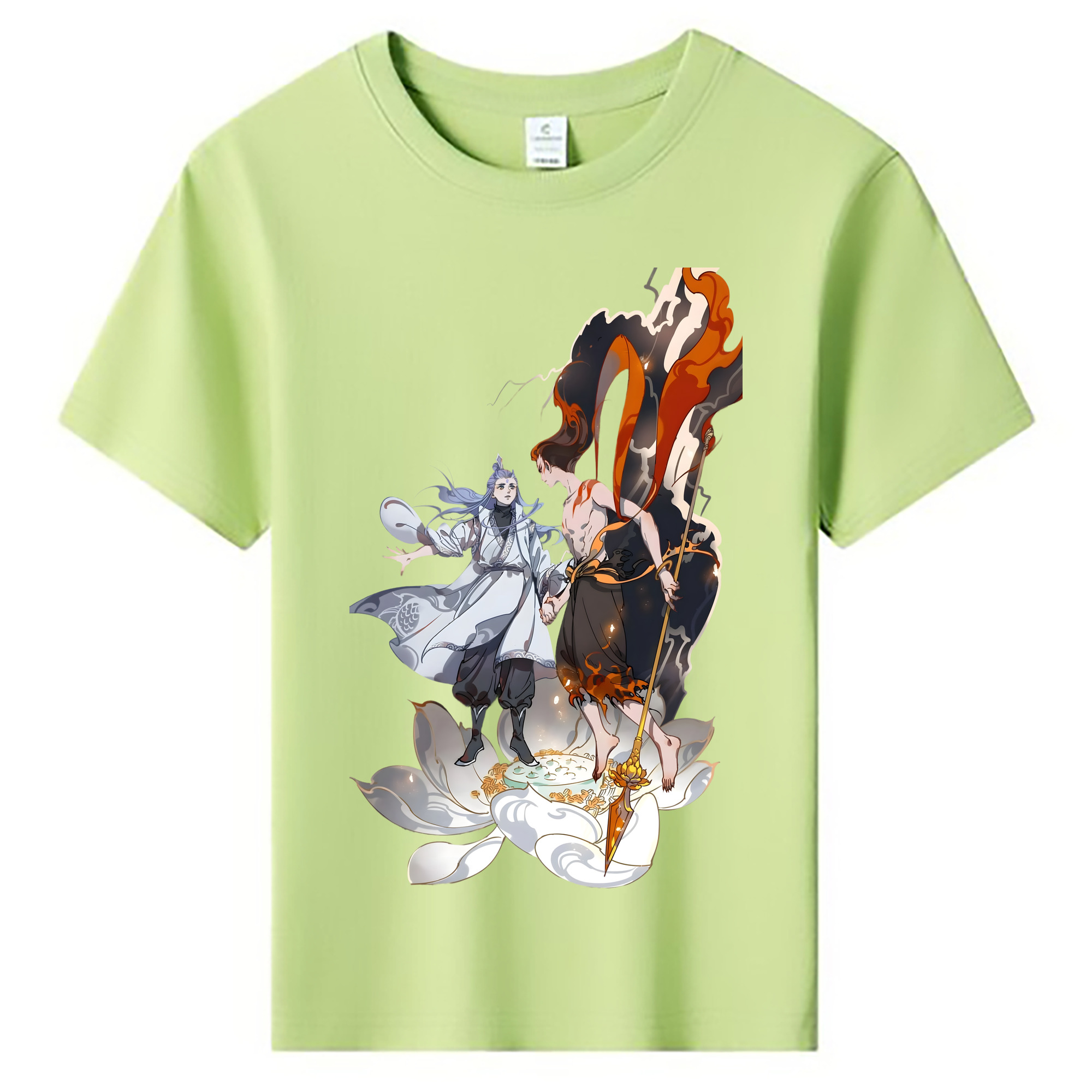 （画像用） Ne Zha 2 ナタ 魔童の大暴れ 綿100％キッズTシャツ（フロントプリント）